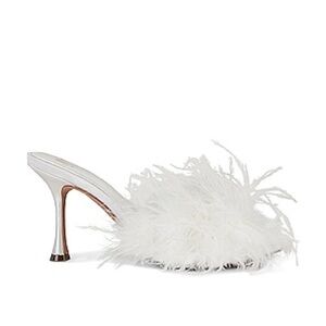 Chic White Feathered Heels
